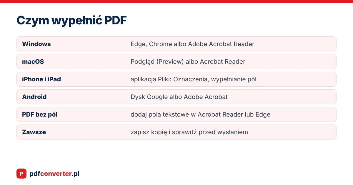 Jak wypełnić PDF na komputerze i telefonie bez drukowania