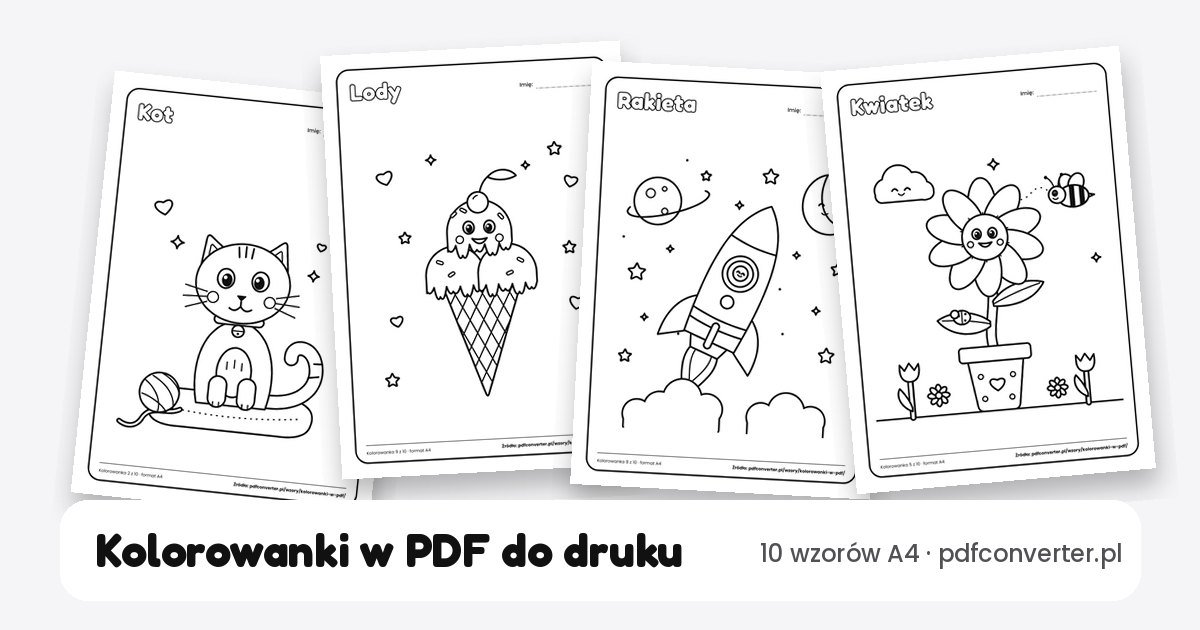 Kolorowanki w PDF: darmowe wzory do druku