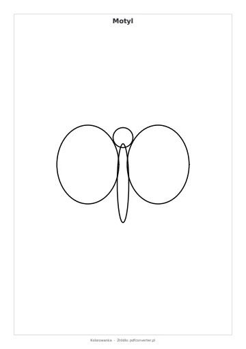 Podgląd PDF: kolorowanka do druku Motyl