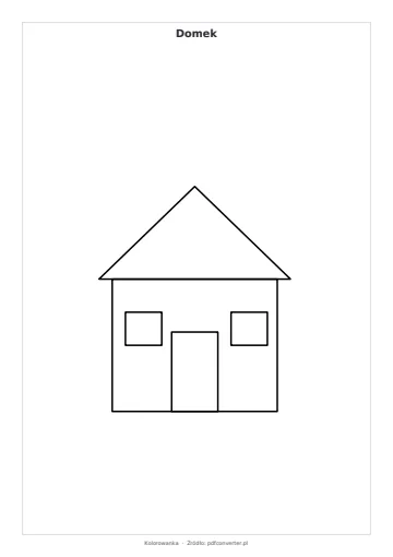 Podgląd PDF: kolorowanka do druku Domek