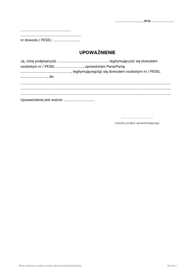 Podgląd: Upoważnienie